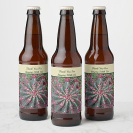 Etiqueta Para Botella De Cerveza Invitado De Casa Gracias Cactus Verde Rojo Al Suro
