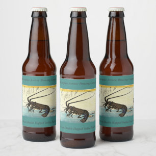 Etiqueta Para Botella De Cerveza Isebi & Ebi - Langostinos (langosta espinosa) y ca