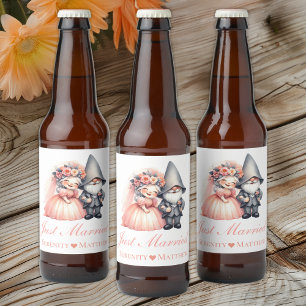 Etiqueta Para Botella De Cerveza Jardín Gnome Fairytale Boda Rústico