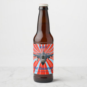 Etiqueta Para Botella De Cerveza Jet de combate de estilo retro