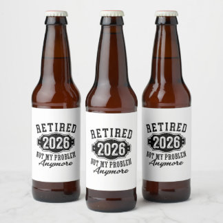 Etiqueta Para Botella De Cerveza Jubilación 2026 Ya No Es Mi Problema Divertido