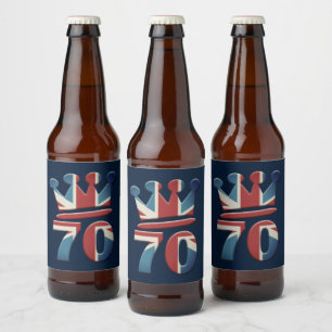 Etiqueta Para Botella De Cerveza Jubileo de Platino Reina Isabel 70 años