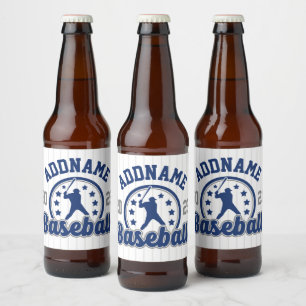 Etiqueta Para Botella De Cerveza Juego de jugador de equipo de béisbol con nombre p