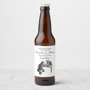 Etiqueta Para Botella De Cerveza Juegos de mesa: Dos gatos jugando un partido de aj