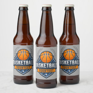 Etiqueta Para Botella De Cerveza Jugador de baloncesto AÑADIR NOMBRE DE equipo de e