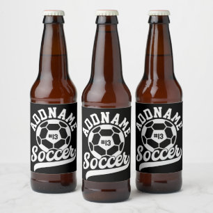 Etiqueta Para Botella De Cerveza Jugador de fútbol AÑADIR NOMBRE Equipo de fútbol P