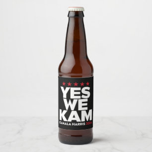 Etiqueta Para Botella De Cerveza Kamala Harris Yes We Kam for US President 2024
