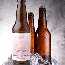 Etiqueta Para Botella De Cerveza Kitten color de agua rosa para bebé Ducha