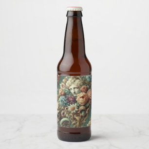 Etiqueta Para Botella De Cerveza La caravana Infernal - Diseño floral gótico