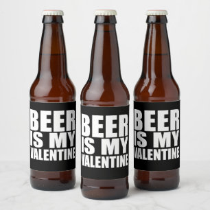 Etiqueta Para Botella De Cerveza La cerveza es mi San Valentín