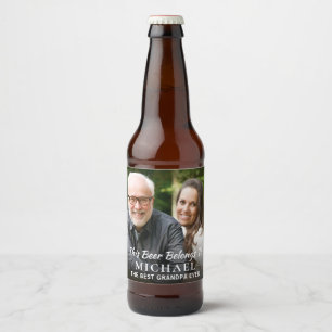 Etiqueta Para Botella De Cerveza La mejor foto del abuelo jamás personalizada