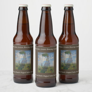 Etiqueta Para Botella De Cerveza La mujer de Claude Monet con una sombrilla (El pas
