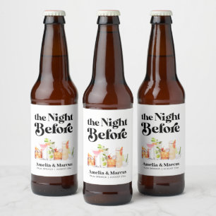 Etiqueta Para Botella De Cerveza La Noche Antes de la Cena de Ensayo para Parejas R