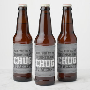 Etiqueta Para Botella De Cerveza La propuesta groomman de Chug para aceptar la dive