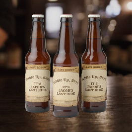 Etiqueta Para Botella De Cerveza La última silla de montar del novio, prepárense mu