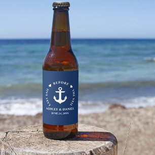Etiqueta Para Botella De Cerveza La última vela antes del Boda Náutico Veil