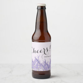 Etiqueta Para Botella De Cerveza lavanda, elegante, moderno, moderno, floral, viole