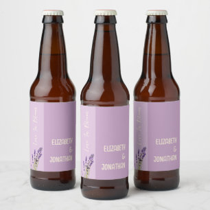 Etiqueta Para Botella De Cerveza Lavender Love Boda