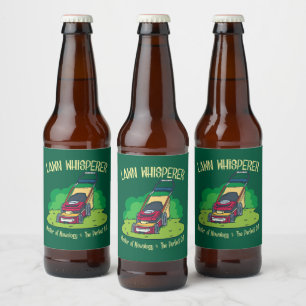 Etiqueta Para Botella De Cerveza Lawn Whisperer Lawn Mower Garden Gardening