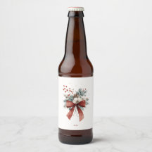 Lazo rojo floral Navidad fiesta 