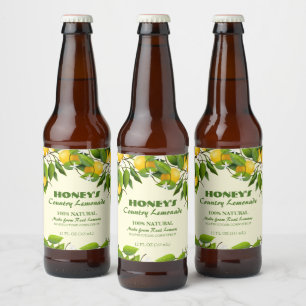 Etiqueta Para Botella De Cerveza Lemons Citrus Fruit Floral