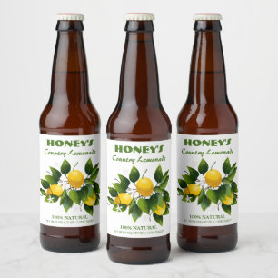 Etiqueta Para Botella De Cerveza Lemons Citrus Fruit Floral