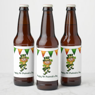 Etiqueta Para Botella De Cerveza Leprechaun fiesta irlandesa St Patrick's Day