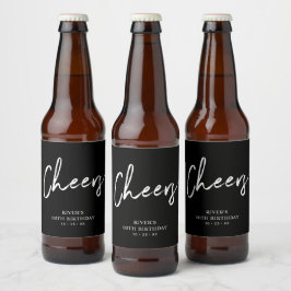 Etiqueta Para Botella De Cerveza Letras Negras Treinta | Cumpleaños 30 Fiesta de Ce