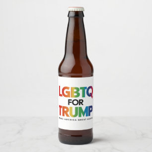 ETIQUETA PARA BOTELLA DE CERVEZA LGBTQ POR TRUMP GAY LESBIANA POR TRUMP 2024