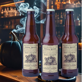 Etiqueta Para Botella De Cerveza Libro de venenos culinarios del cráneo antiguo de 