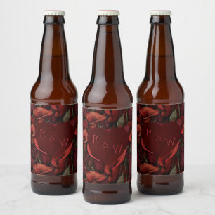 Etiqueta Para Botella De Cerveza Lilas de Cala Rojas Atemporales Flor Bodas de Camp