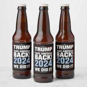 Etiqueta Para Botella De Cerveza Lo hicimos Trump, presidente de la bandera de Esta