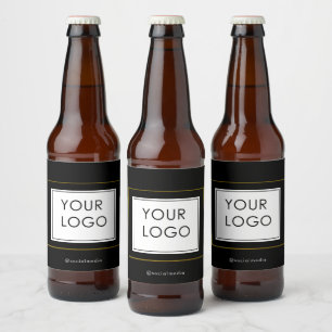 Etiqueta Para Botella De Cerveza Logotipo comercial de la empresa moderna Black Gol