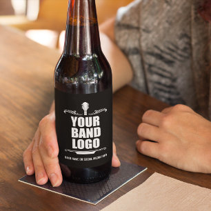 Etiqueta Para Botella De Cerveza Logotipo de tu banda - Elige el color de fondo
