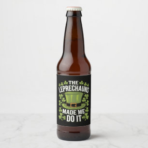 Etiqueta Para Botella De Cerveza Los duendes me hicieron hacerlo día de San Patrici