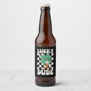 Etiqueta Para Botella De Cerveza Lucky Dude St Patricks Day Irish Groovy