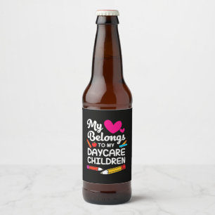 Etiqueta Para Botella De Cerveza Maestra Mi Corazón Pertenece A Los Niños
