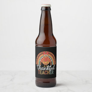 Etiqueta Para Botella De Cerveza Maestro Agradecido Escuela de Acción de Gracias Be