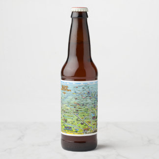 Etiqueta Para Botella De Cerveza Mapa de Personalizados de Texas Hill Country