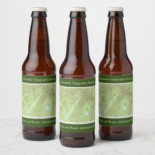 Etiqueta Para Botella De Cerveza Mapa Topográfico de Mount Marcy - Parque Adirondac