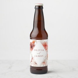 Etiqueta Para Botella De Cerveza Marco botánico boho floral boda