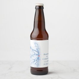 Etiqueta Para Botella De Cerveza Marea brillante mapa de Nueva Jersey elegante boda