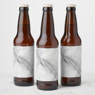 Etiqueta Para Botella De Cerveza Mármol Blanco