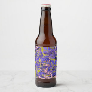 Etiqueta Para Botella De Cerveza Mármol Radioactivo