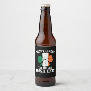Etiqueta Para Botella De Cerveza Más Probable De Hacer Una Salida Irlandesa Día De 