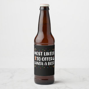 Etiqueta Para Botella De Cerveza Más Probable De Ofrecerle Una Cerveza A Santa Dive