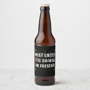 Etiqueta Para Botella De Cerveza Más Probable Que Agite Los Regalos Divertida Navid