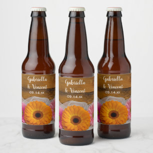 Etiqueta Para Botella De Cerveza Matrimonio de campo de Daisy Trio