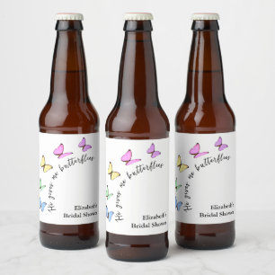 Etiqueta Para Botella De Cerveza Me Da Una Ducha De Novias Mariposas