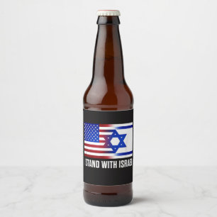Etiqueta Para Botella De Cerveza Me mantengo con Israel Patriótico